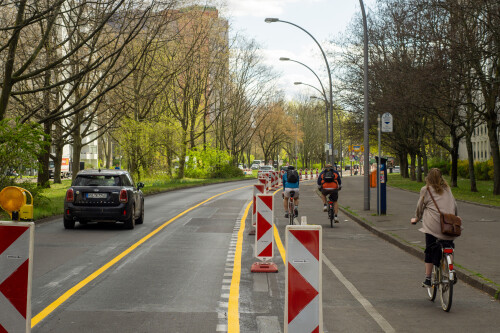 PopUp BikeLane in Berlin - Friedrichshain - Kreuzberg - build during the corona crisis 2020