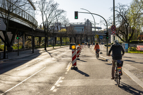 PopUp BikeLane in Berlin - Friedrichshain - Kreuzberg - build during the corona crisis 2020