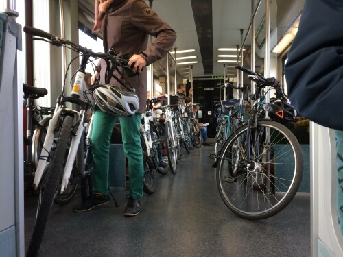 Fahrräder in der S-Bahn in Berlin