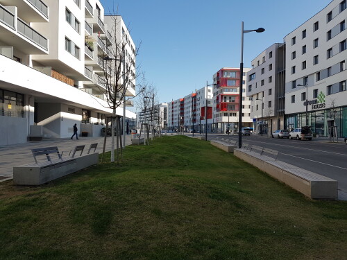 Bei der Entwicklung der Seestadt Aspern wird viel Wert auf den öffentlichen Raum gelegt. Dies äußert sich in breiten Gehwegen an der jeweils Nachmittags von der Sonne beschienenen Straßenkante sowie den verbauten Gestaltungselementen. Der öffentliche Raum wird durch Grünelemente und Begegnungsräume für Kommunikation und Interaktion gegliedert. Basis ist das Planungshandbuch für den öffentlichen Raum, eine Art "Partitur des öffentlichen Raums“ welches von den dänischen Freiraumplaner Gehl Architects erarbeitet wurde.

Die Seestadt Aspern ist eines der größten Stadtentwicklungsprojekte Europas der 2010er Jahre. Über einen Zeitraum von rund 20 Jahren soll ein neuer Stadtteil entstehen, in dem über 20.000 Menschen wohnen und arbeiten sollen. Die erste von drei Entwicklungsetappen konzentriert sich auf den Süden des Stadtteils und soll 2020 abgeschlossen sein.