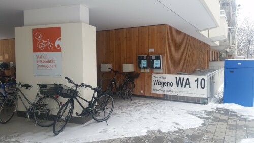 Mobilitätsstation im Münchner Domagkpark