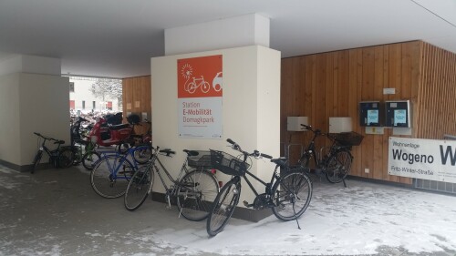 Mobilitätsstation im Münchner Domagkpark