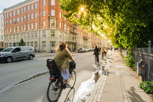 Menschen auf Radweg in Kopenhagen