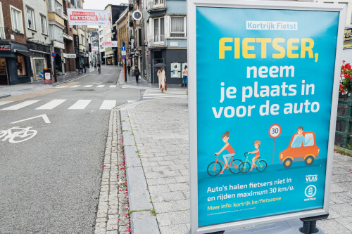 Öffentlichkeitsarbeit für Fahrradzone Innenstadt Kortrijk