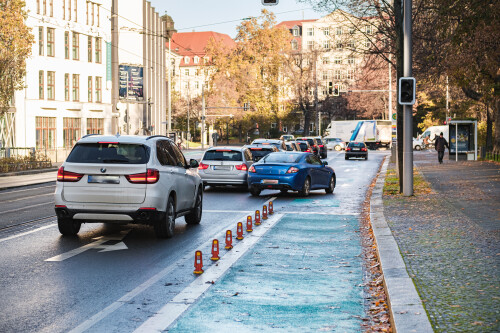 Radfahrstreifen-Kombispur Leipzig